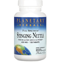 PF052 | Planetary Herbals Stinging Nettle 420 mg 120 tablets bottle front label for sinus support