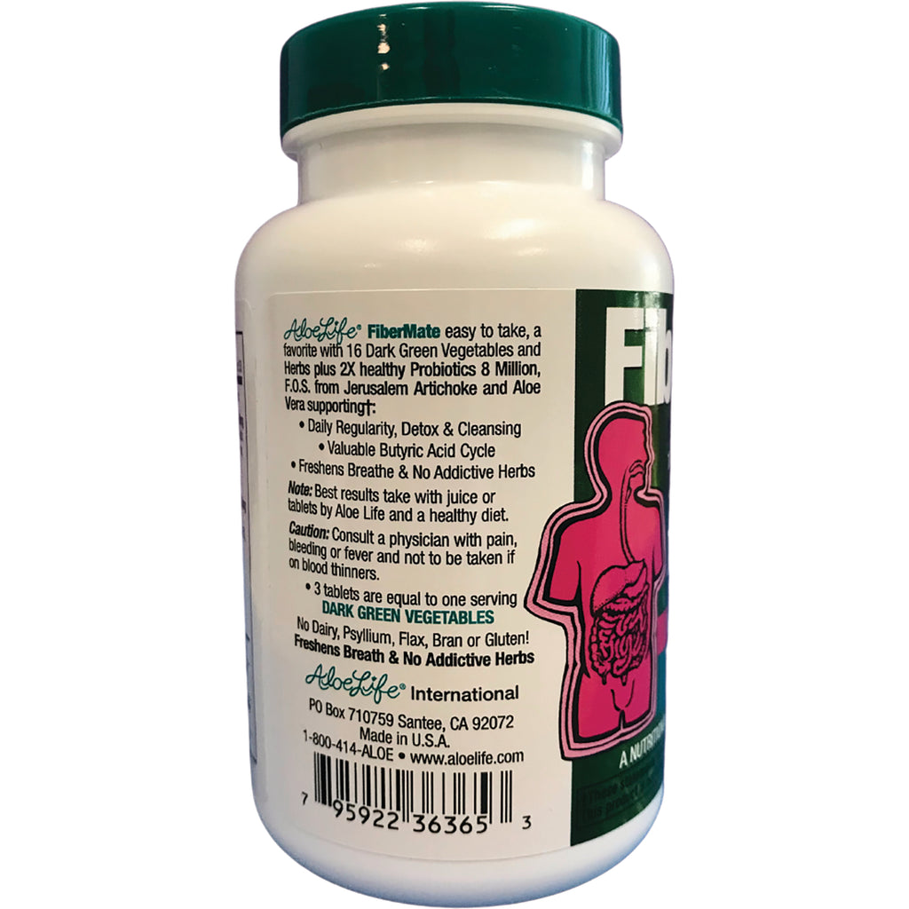 ALI007 | Back label of white supplement bottle with green cap showing product text, cautions and barcode - Thumbnail