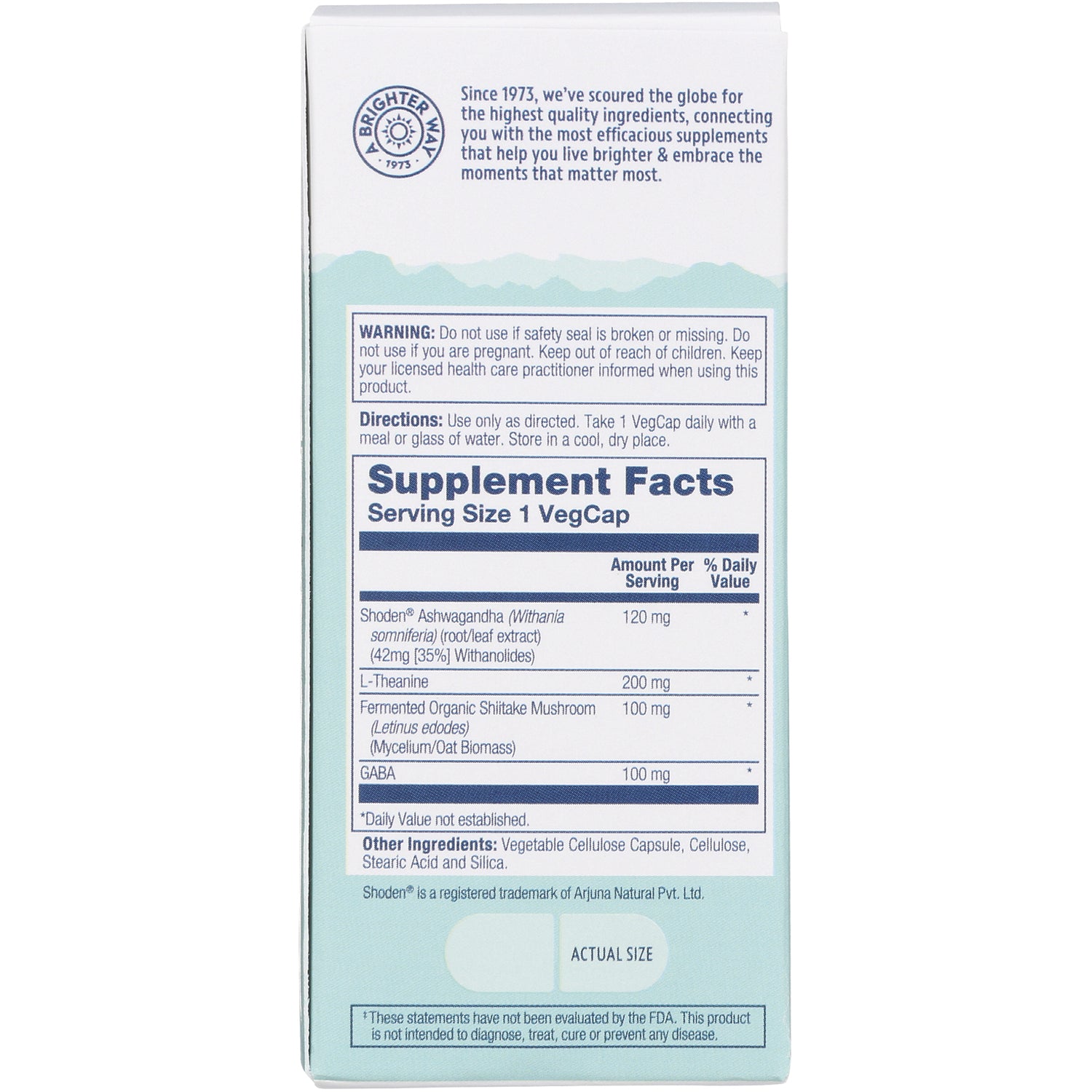 SLR486 | Back label with Supplement Facts, directions, and warnings; serving size 1 VegCap
