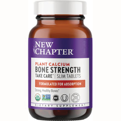 NWC309 | New Chapter Plant Calcium Bone Strength slim tablets bottle, formulated for absorption, purple label, 270 vegetarian tablets