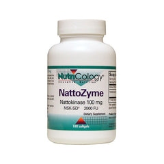 NCL075 | NutriCology NattoZyme bottle, Nattokinase 100 mg dietary supplement, 180 softgels