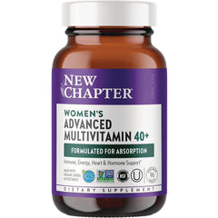 NWC142 | New Chapter Women's Advanced Multivitamin 40+ front label on amber supplement bottle formulated for absorption