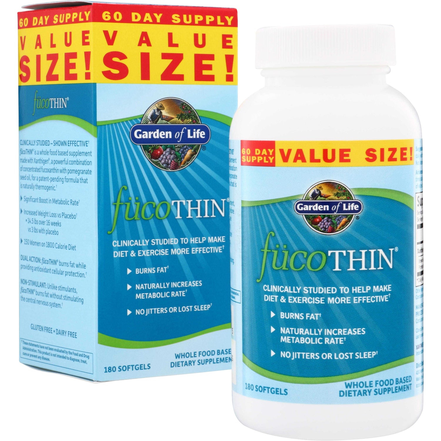 GLF039 | Garden of Life fucoTHIN Value Size, 60 day supply, 180 softgels dietary supplement