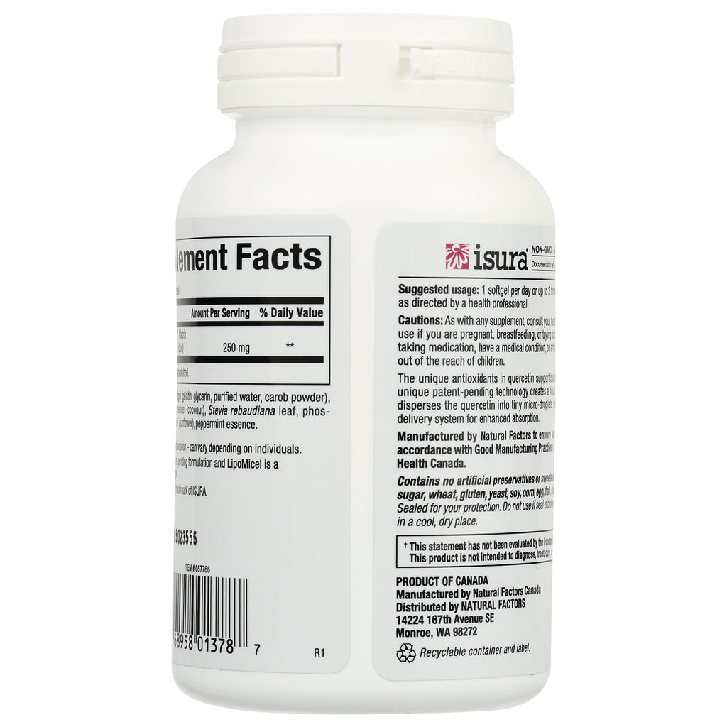 NFC185 | Back label of white supplement bottle showing supplement facts panel, cautions, barcode and manufacturer info - Thumbnail