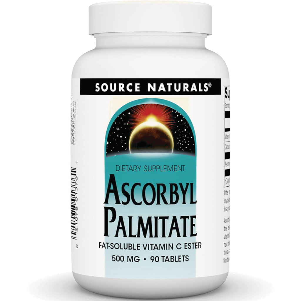 SN526 | Source Naturals Ascorbyl Palmitate dietary supplement, fat-soluble vitamin C ester, 500 mg, 90 tablets - Thumbnail