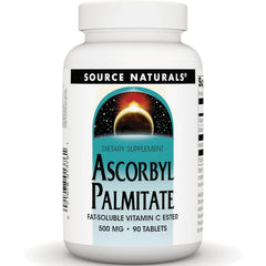 SN526 | Source Naturals Ascorbyl Palmitate dietary supplement, fat-soluble vitamin C ester, 500 mg, 90 tablets