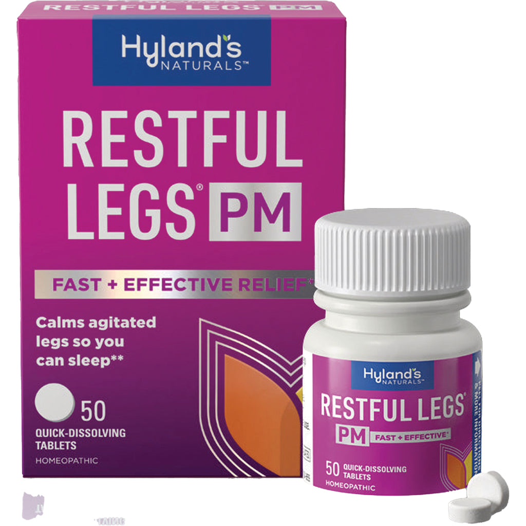 HY263 | Hyland's Restful Legs PM box and bottle with two tablets, 50 quick-dissolving tablets - Thumbnail