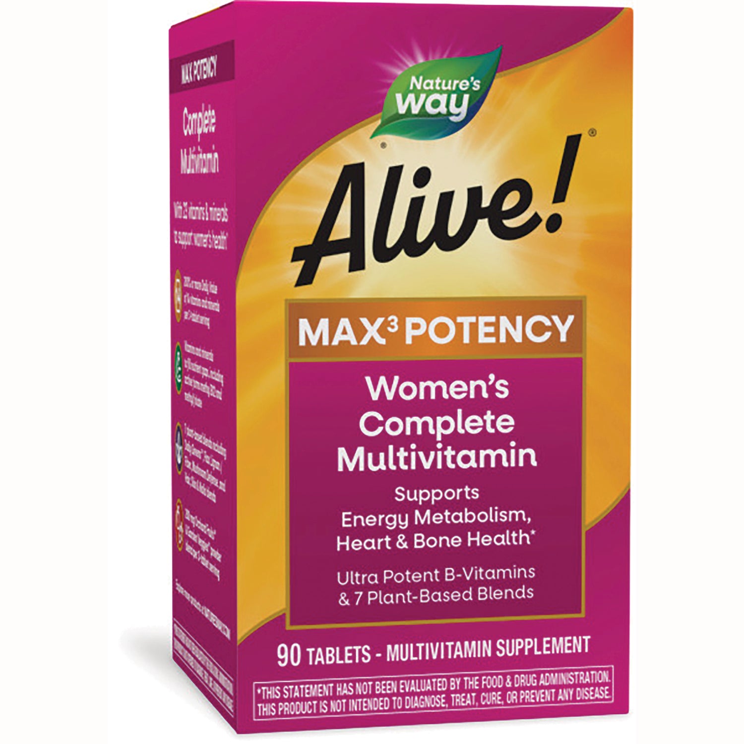 NW695 | Nature's Way Alive! MAX3 POTENCY Women's Complete Multivitamin box, 90 tablets