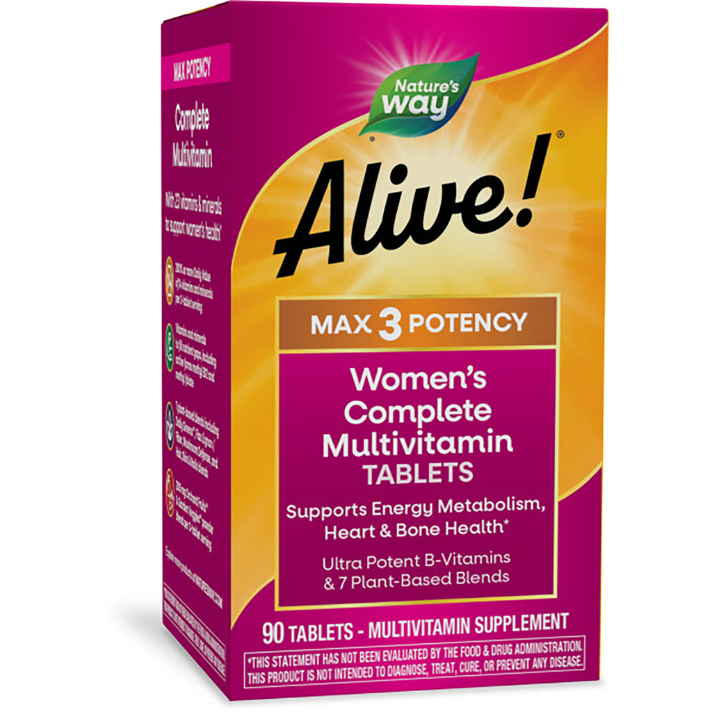 NW695 | Nature's Way Alive! MAX3 POTENCY Women's Complete Multivitamin box, 90 tablets - Thumbnail