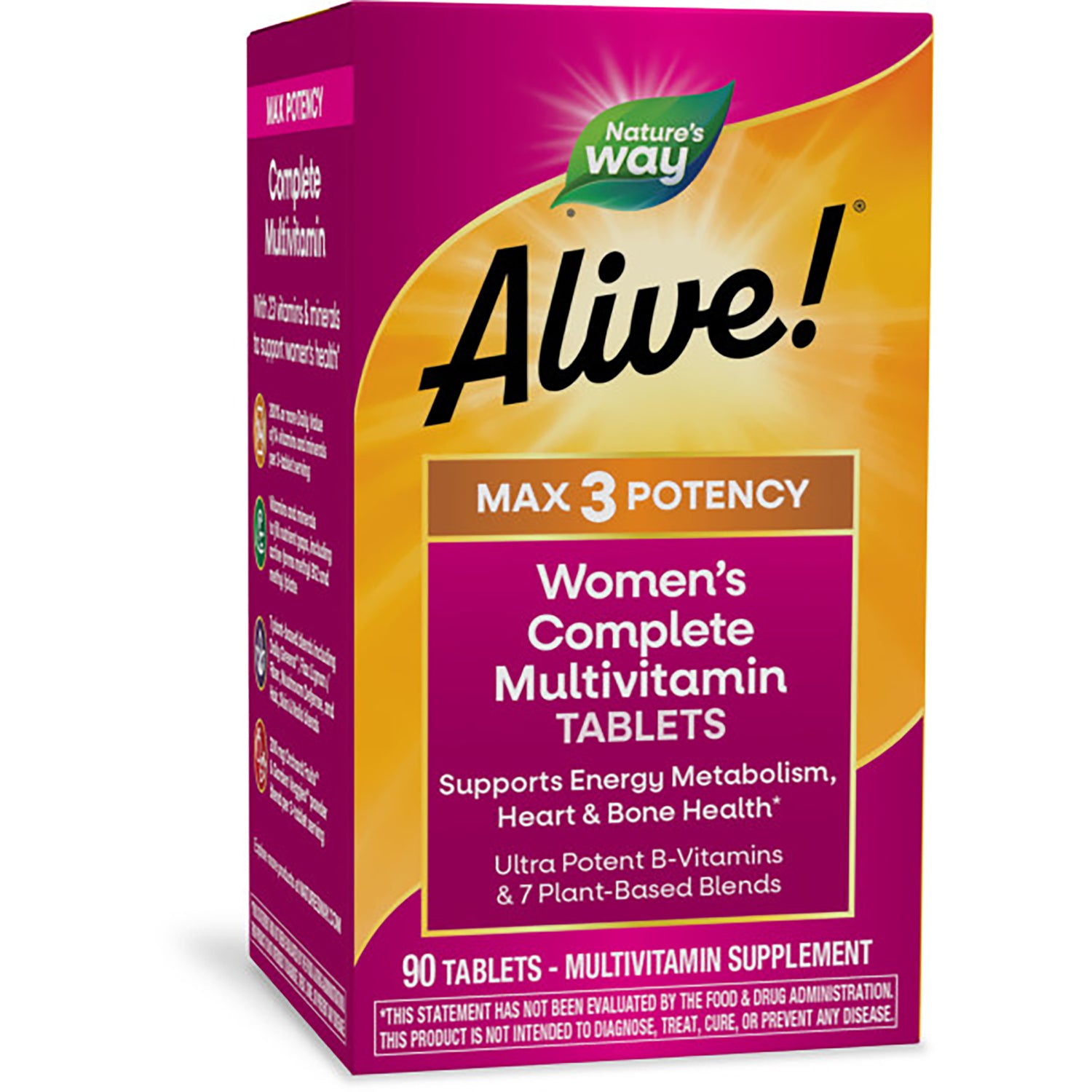 NW695 | Nature's Way Alive! MAX3 POTENCY Women's Complete Multivitamin box, 90 tablets
