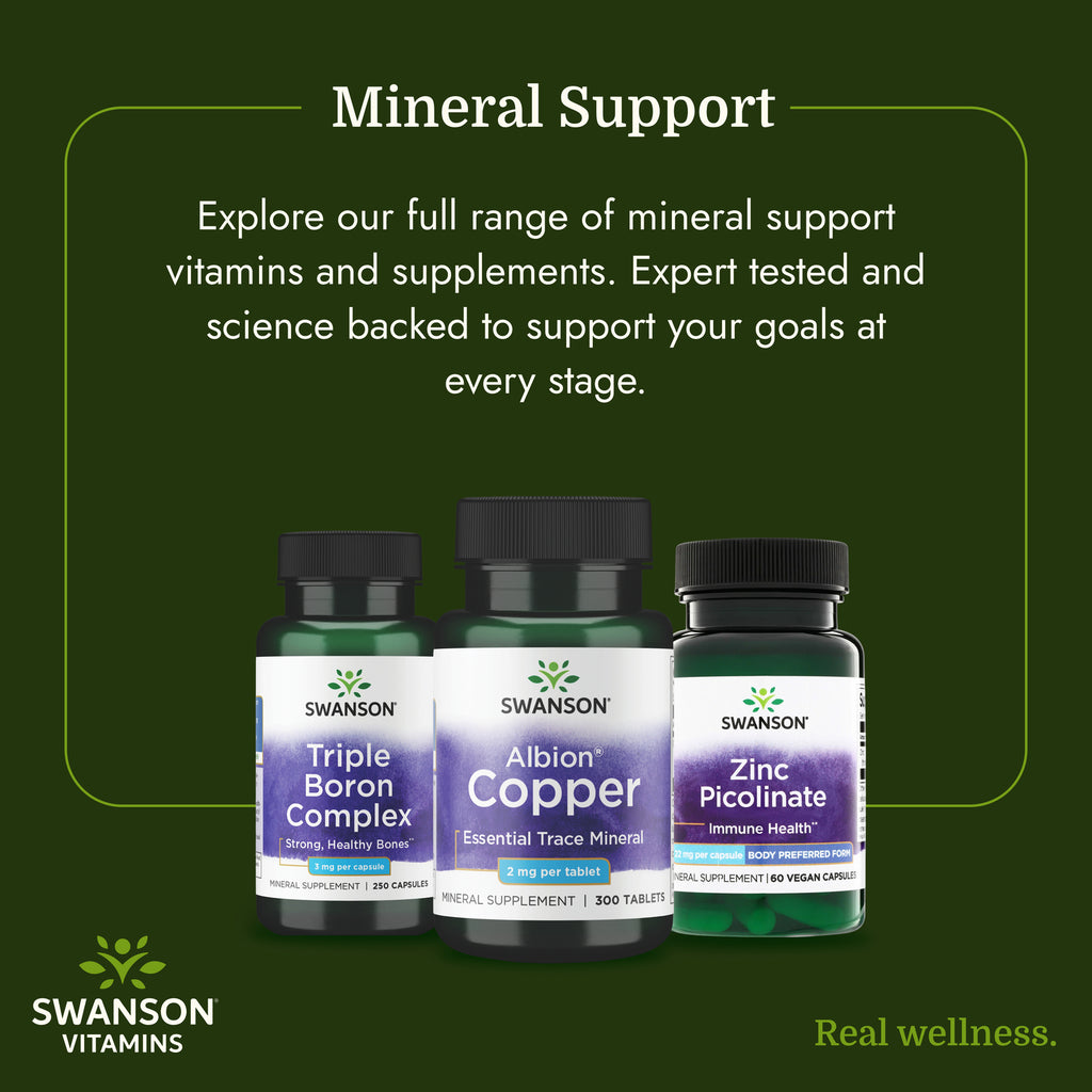 SW223 | Swanson mineral support supplements with Triple Boron Complex, Albion Copper, and Zinc Picolinate - Thumbnail