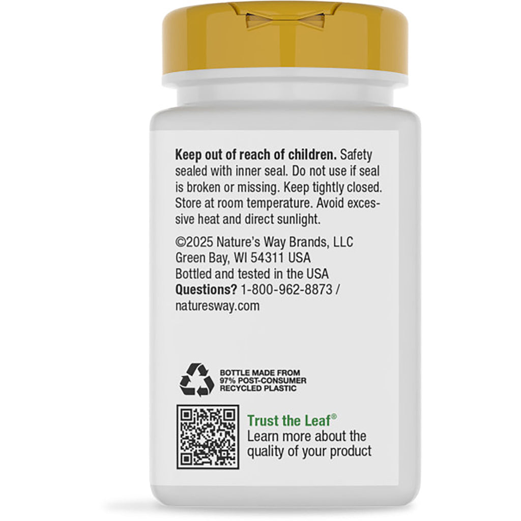 NW693 | Back of dark supplement bottle with green label reading Supports Immune Function, product claims and barcode - Thumbnail