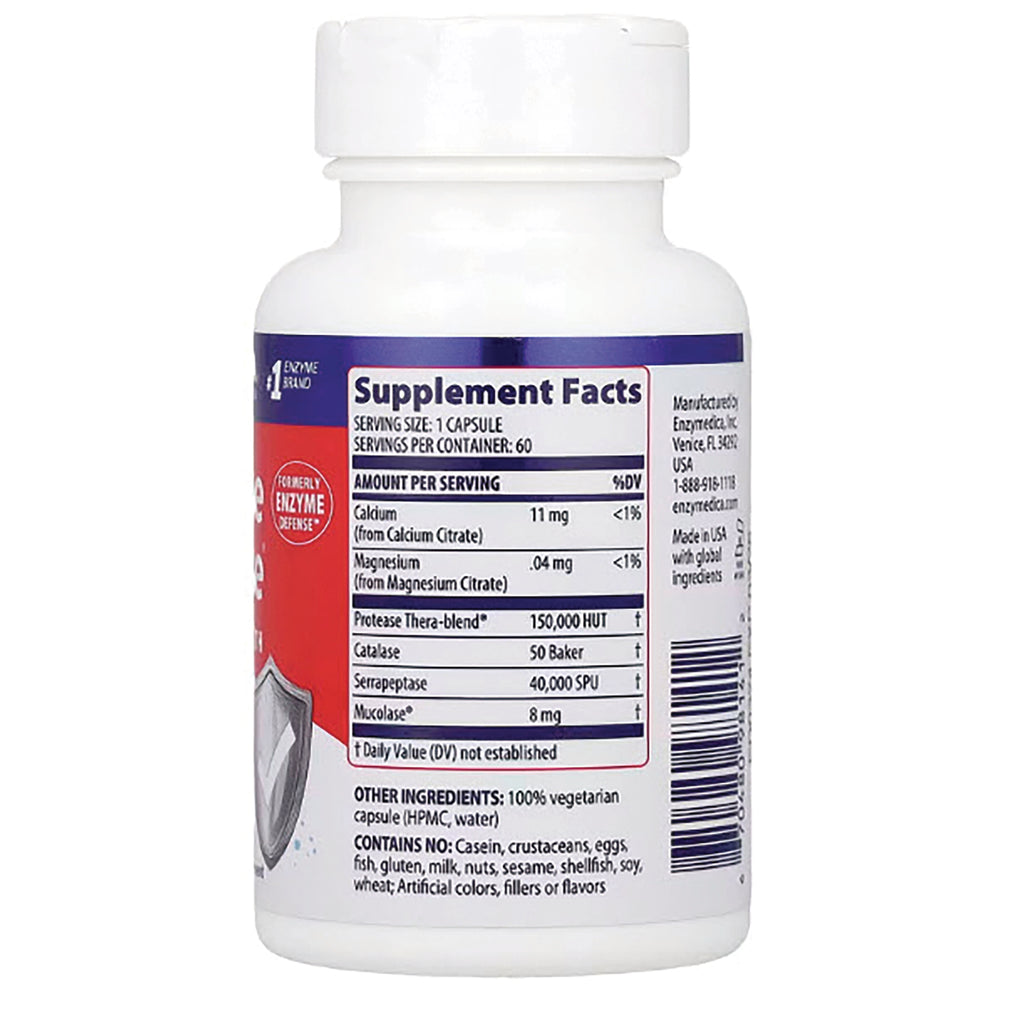 EMD026 | Supplement Facts panel and ingredient list on back of white supplement bottle with barcode - Thumbnail