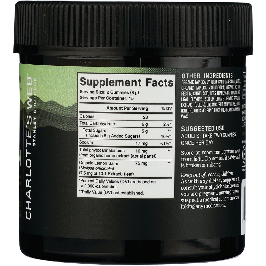 CHW031 | Back of black jar showing Supplement Facts panel, nutrition details, suggested use, and other ingredients - Thumbnail
