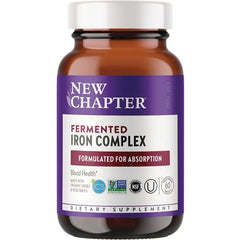 NWC169 | New Chapter Fermented Iron Complex bottle labeled formulated for absorption 60 tablets