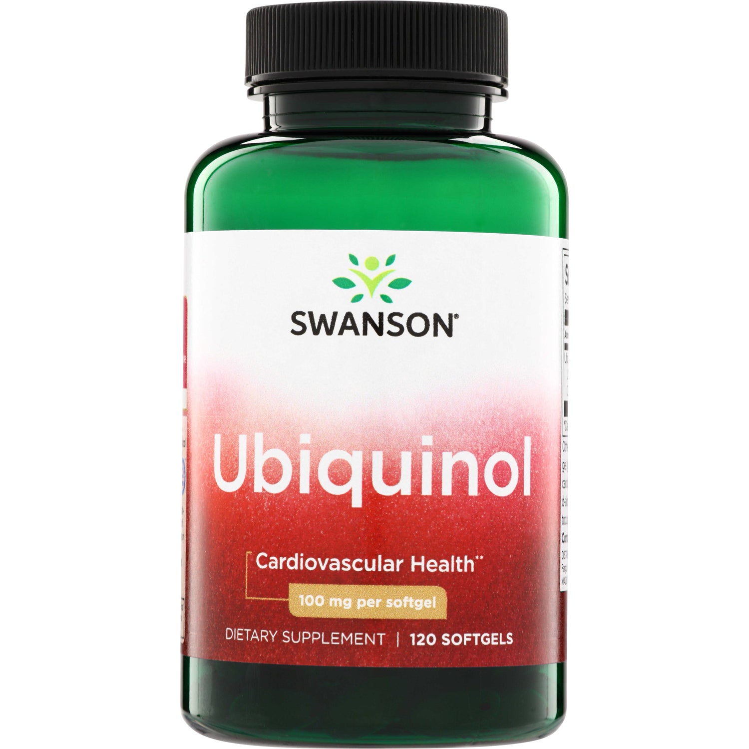 SWU937 | Swanson Ubiquinol supplement, 100 mg per softgel, 120 softgels, bottle front label with Cardiovascular Health text