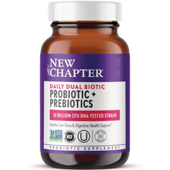NWC324 | New Chapter Daily Dual Biotic probiotic + prebiotics bottle with purple label, 60 capsules
