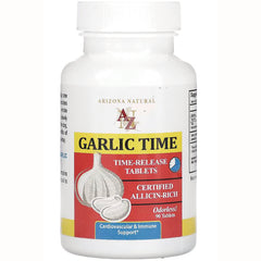 AN011 | Arizona Natural AZ Garlic Time time-release tablets, certified allicin-rich, odorless, 90 tablets