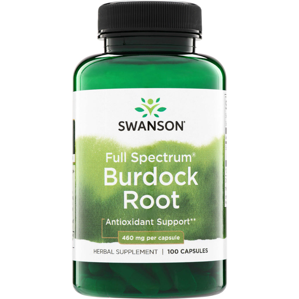 SW531 | Swanson Full Spectrum Burdock Root, Antioxidant Support, 460 mg per capsule, 100 capsules - Thumbnail