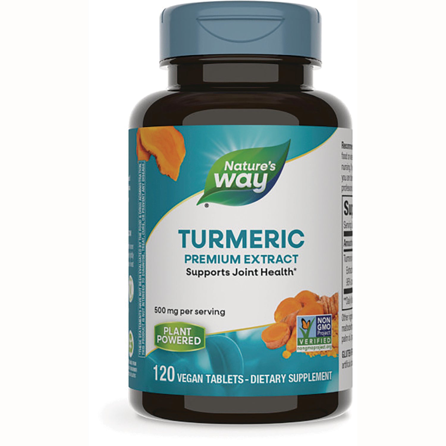 NW691 | Nature's Way Turmeric premium extract bottle, 120 vegan tablets, label reads TURMERIC PREMIUM EXTRACT Supports Joint Health