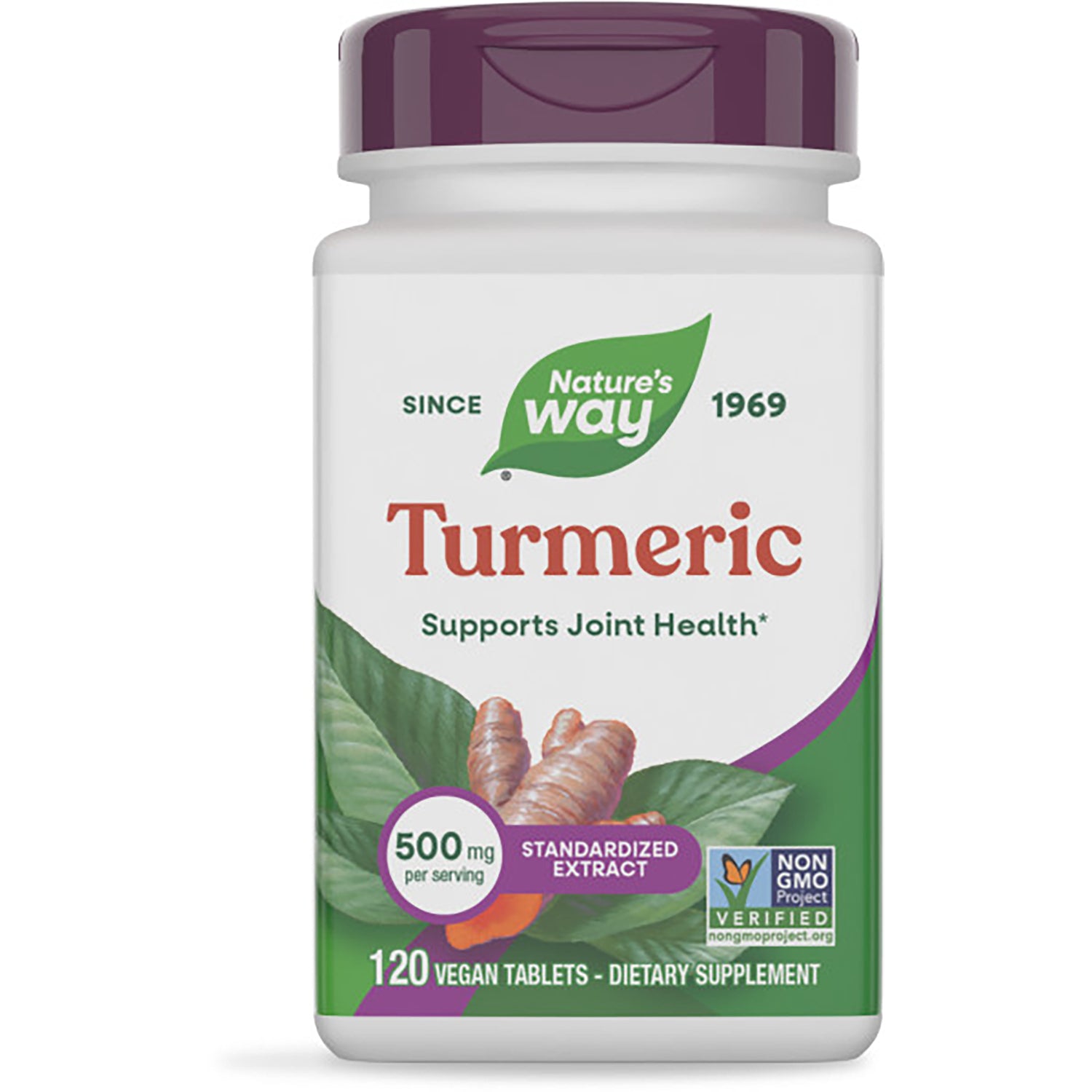 NW691 | Nature's Way Turmeric premium extract bottle, 120 vegan tablets, label reads TURMERIC PREMIUM EXTRACT Supports Joint Health