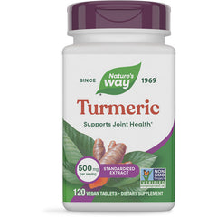 NW691 | Nature's Way Turmeric premium extract bottle, 120 vegan tablets, label reads TURMERIC PREMIUM EXTRACT Supports Joint Health