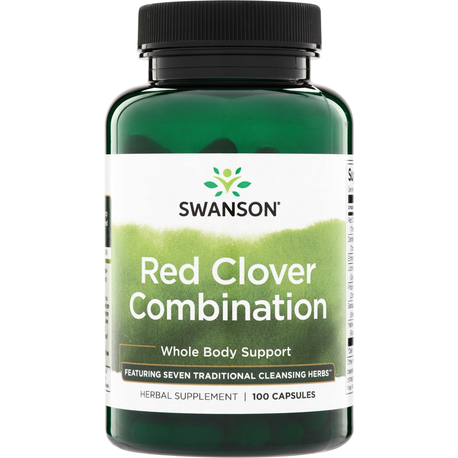 SW422 | Swanson Red Clover Combination, whole body support, herbal supplement, 100 capsules bottle front