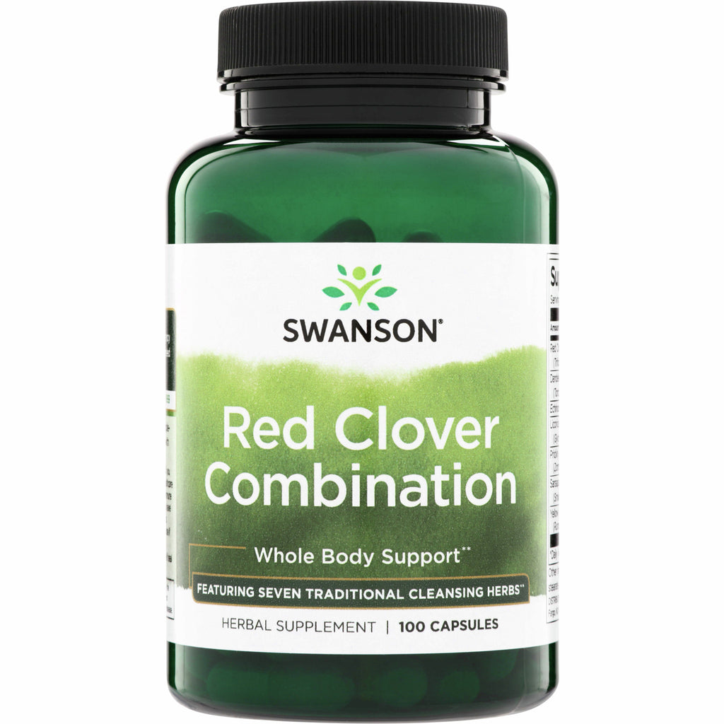 SW422 | Swanson Red Clover Combination, whole body support, herbal supplement, 100 capsules bottle front - Thumbnail