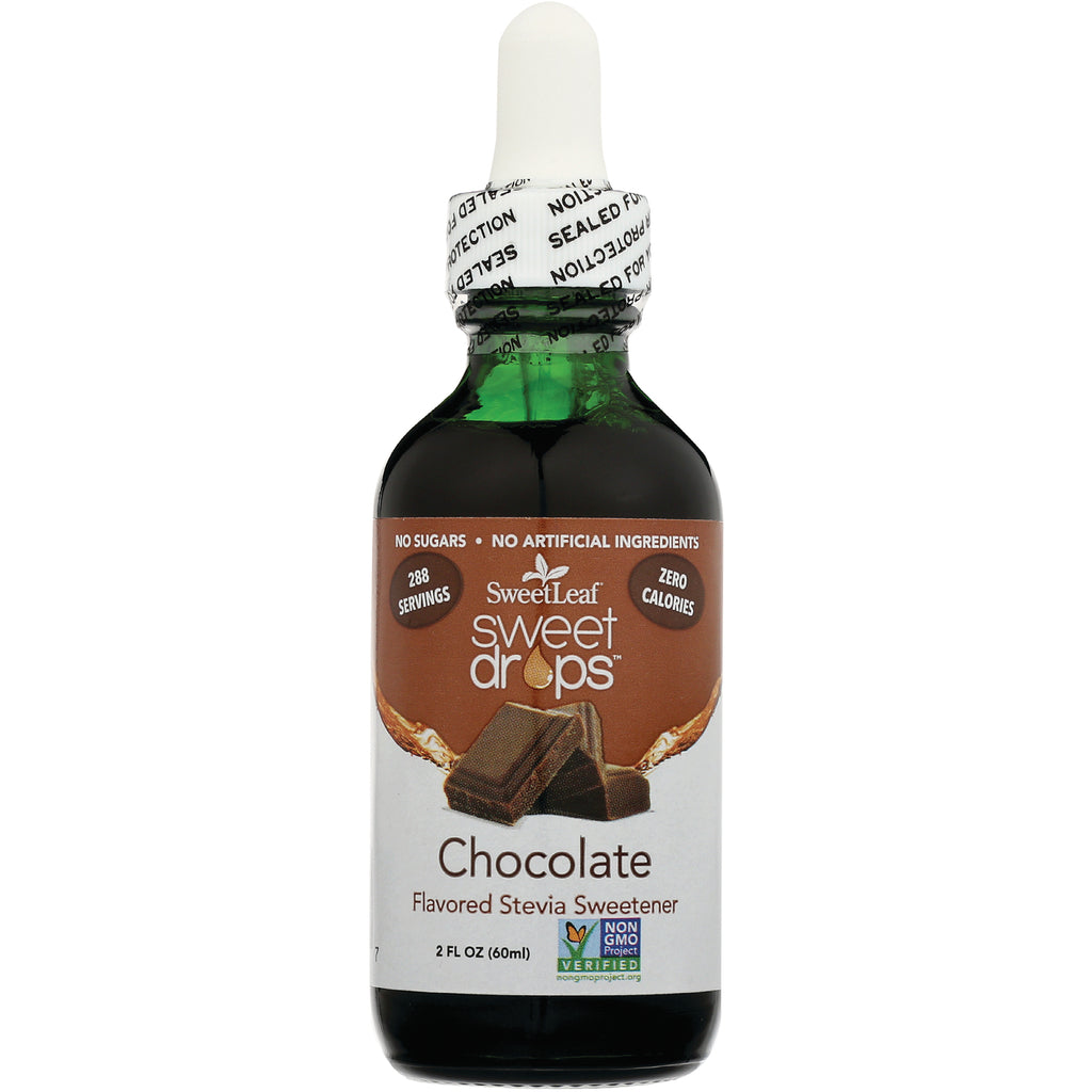 WA033 | SweetLeaf Sweet Drops Chocolate flavored stevia sweetener, 2 fl oz dropper bottle, Zero Calories, Non-GMO Verified - Thumbnail