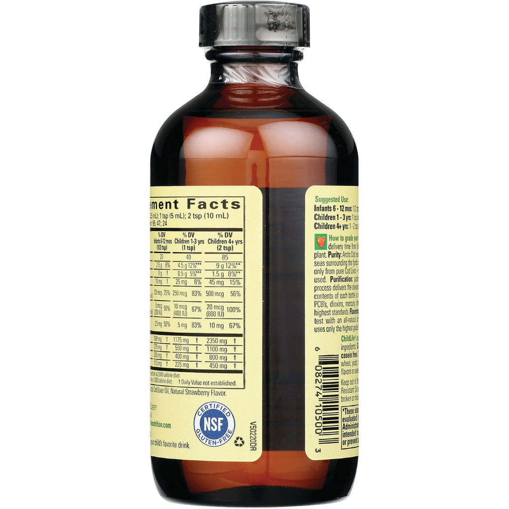 CHL003 | back label of brown supplement bottle showing supplement facts, directions and barcode - Thumbnail