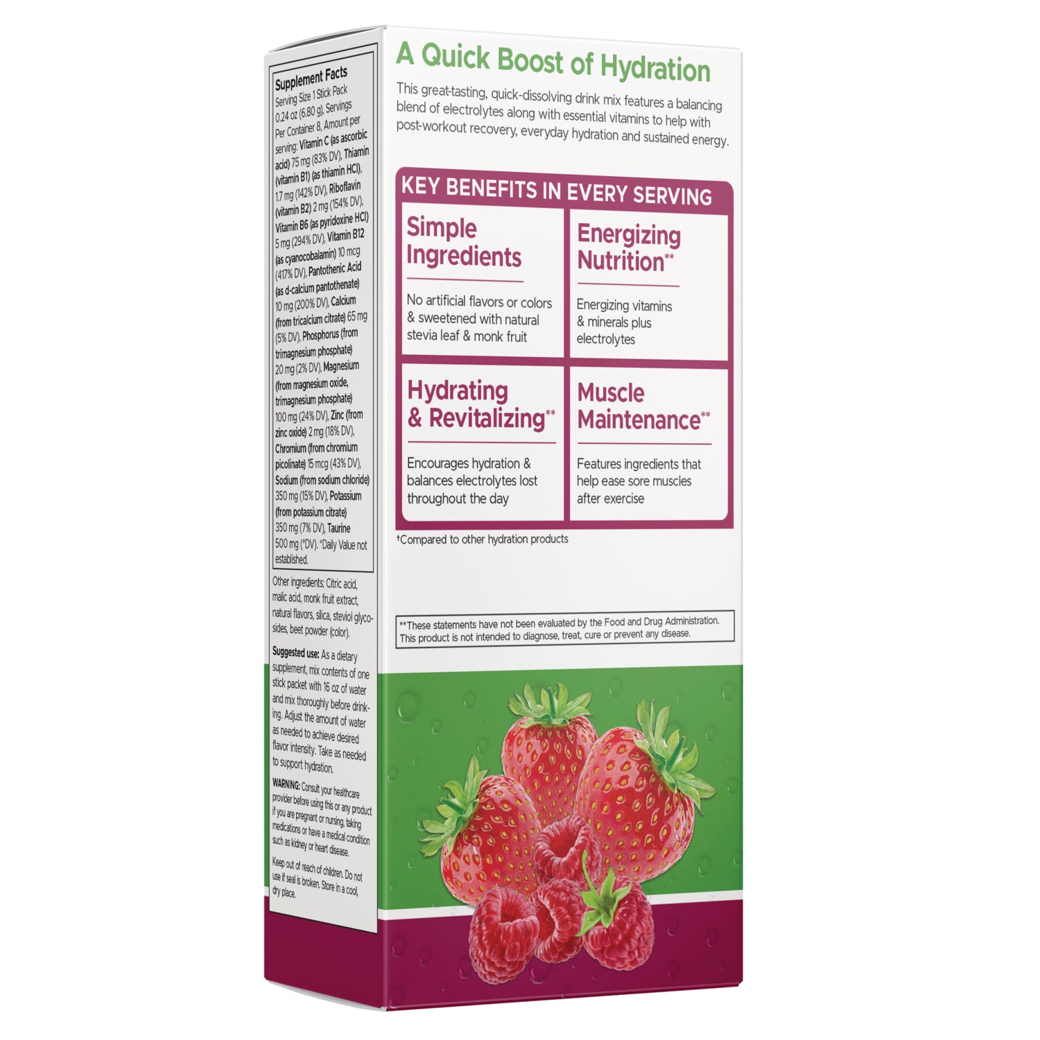 SW1943 | Back label with supplement facts and serving information