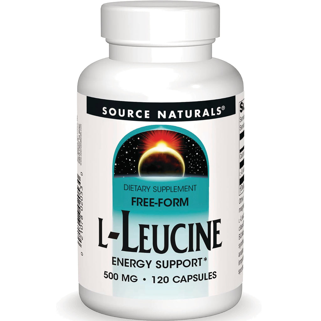SN774 | Source Naturals Free-Form L-Leucine Energy Support, 500 mg, 120 capsules - Thumbnail