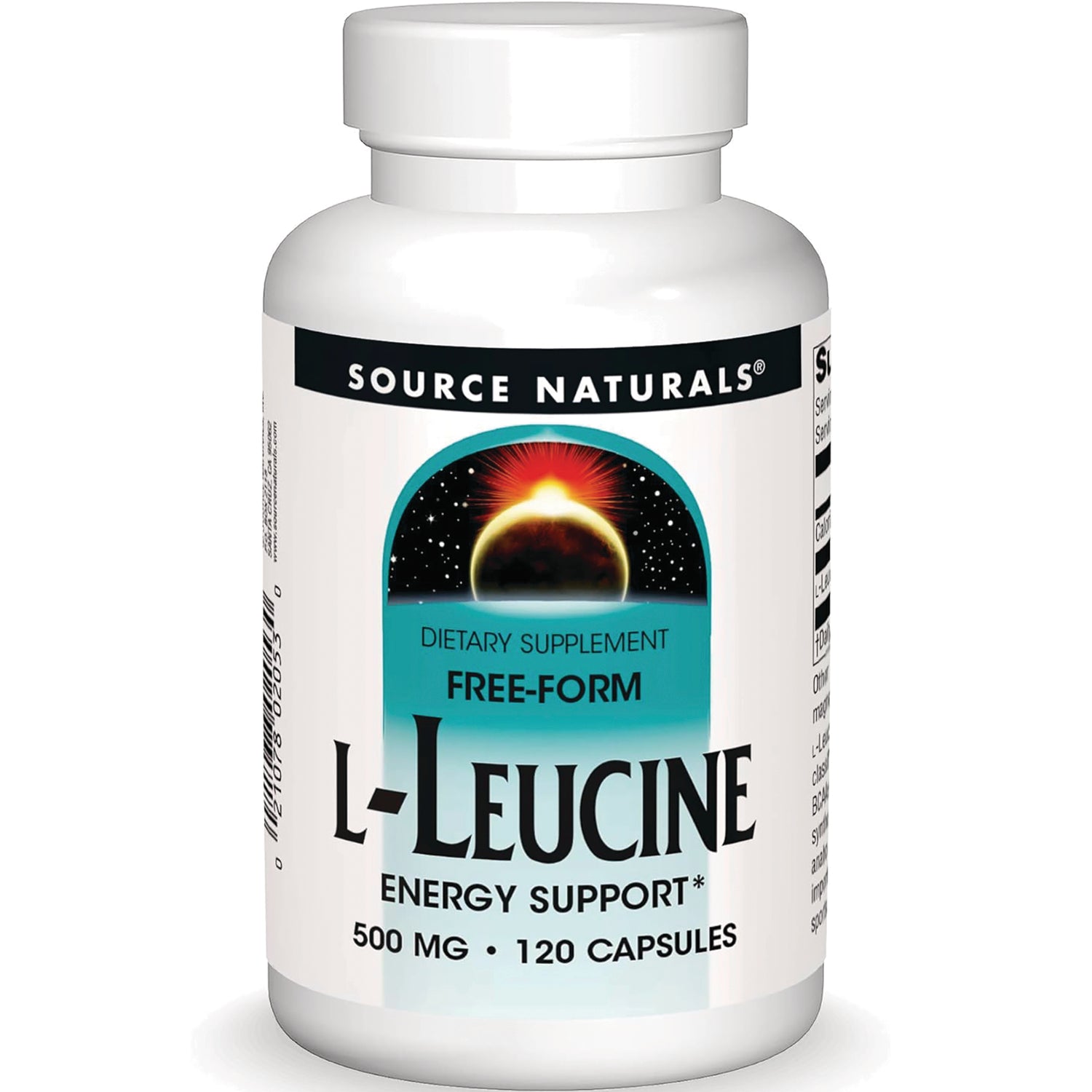 SN774 | Source Naturals Free-Form L-Leucine Energy Support, 500 mg, 120 capsules