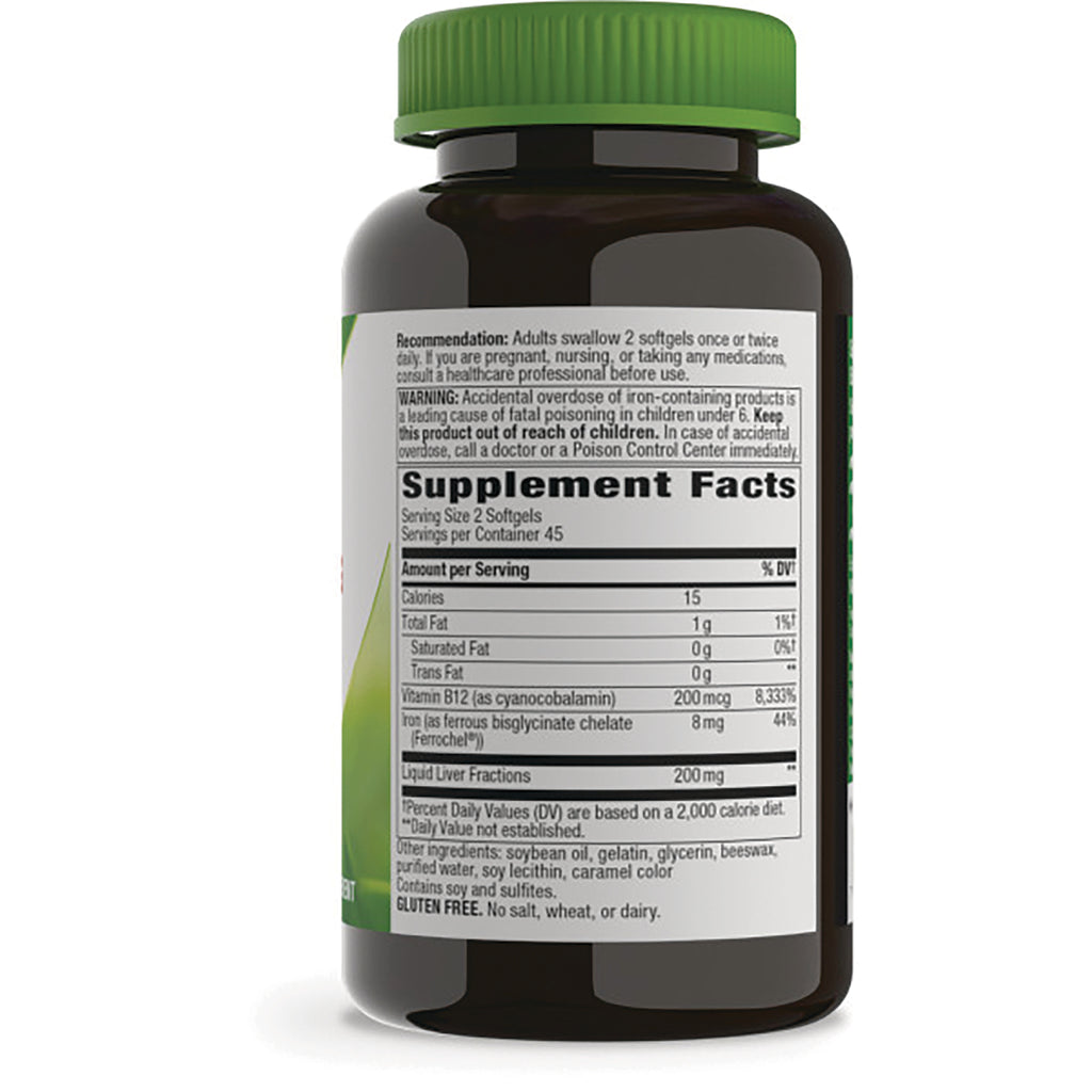 ET130 | Supplement Facts panel and ingredients on back of brown supplement bottle with green cap - Thumbnail
