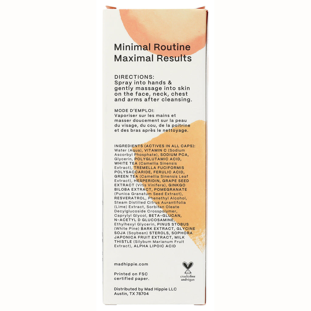 HIP009 | back of skincare product box showing directions, ingredients list, and Minimal Routine Maximal Results heading - Thumbnail