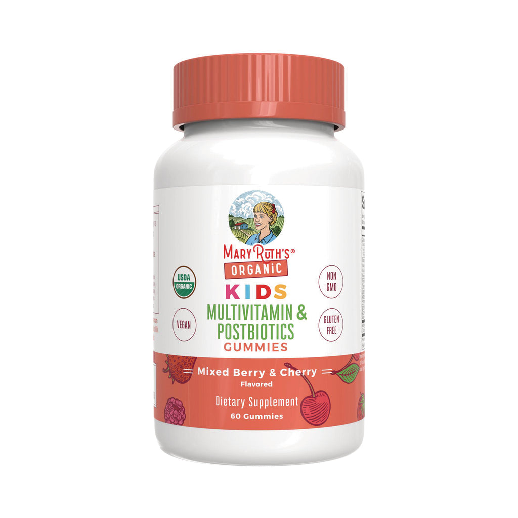 MRR044 | MaryRuth's Organic Kids multivitamin & postbiotics gummies bottle, mixed berry & cherry, 60 gummies - Thumbnail