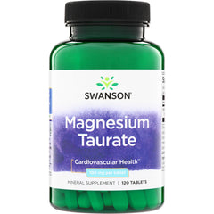 SW1364 | Swanson Magnesium Taurate mineral supplement, 100 mg per tablet, 120 tablets, Cardiovascular Health