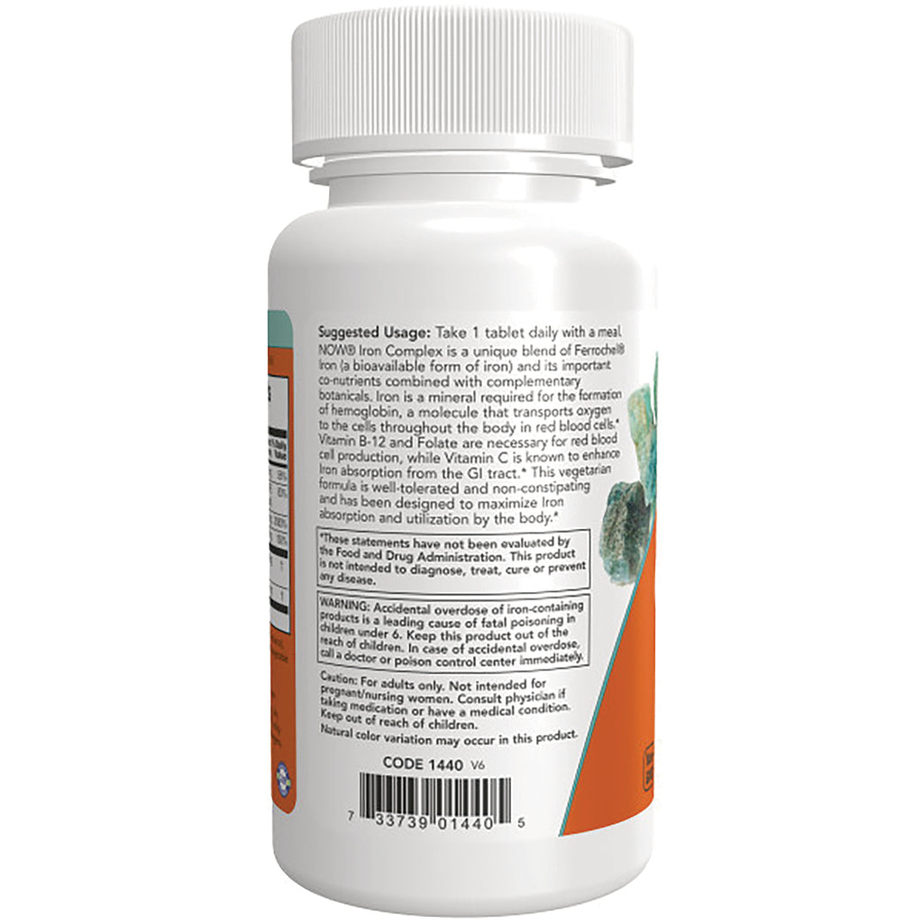 NWF757 | Back label of white supplement bottle showing usage instructions, warnings, and barcode - Thumbnail