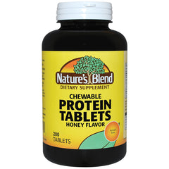NAB063 | Nature's Blend chewable protein tablets honey flavor yellow bottle front label 200 tablets