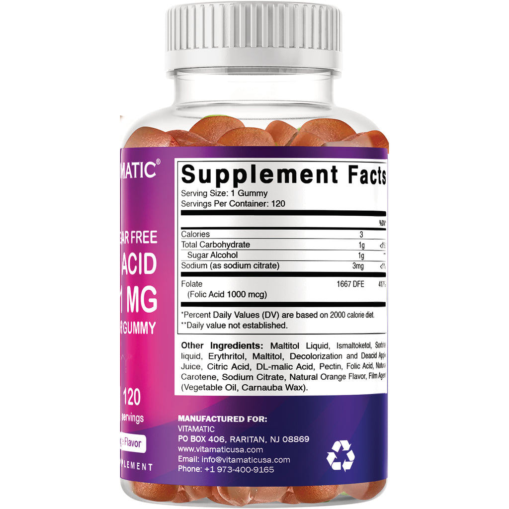 VAM019 | Supplement bottle back showing Supplement Facts and ingredients; Serving Size 1 gummy, 120 servings - Thumbnail
