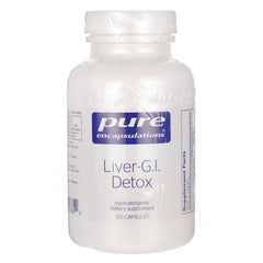 PRN088 | White Pure Encapsulations bottle labeled Liver-G.I. Detox hypo-allergenic dietary supplement 120 capsules