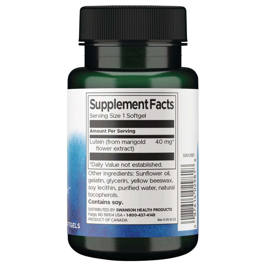 SWU981 | Back label with supplement facts and serving information - Thumbnail
