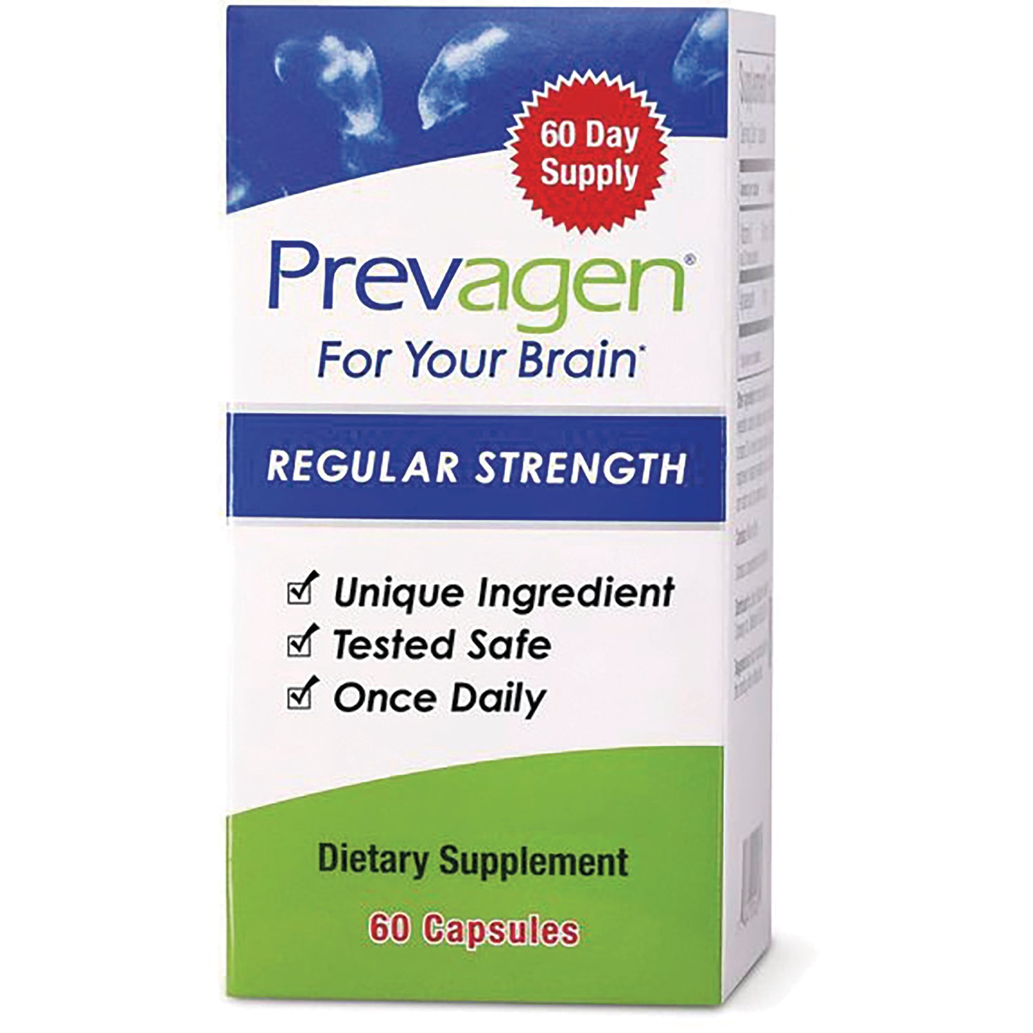 QB006 | Prevagen Regular Strength box front reading For Your Brain, dietary supplement, 60 capsules