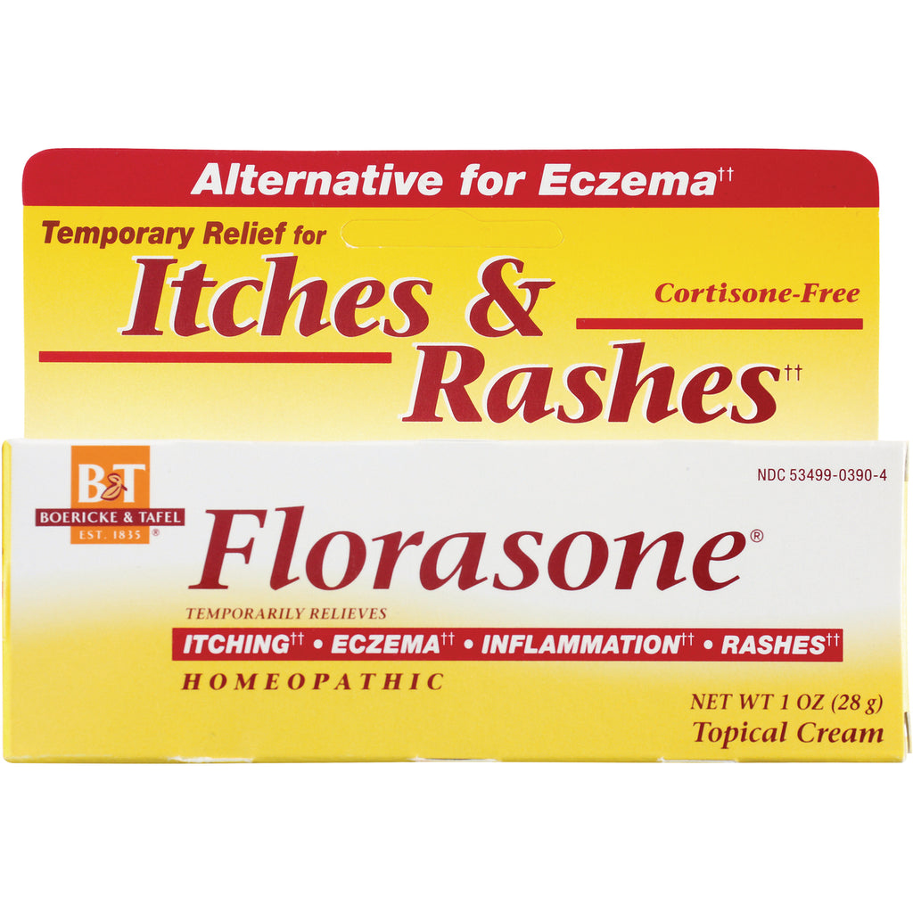 BRK004 | Florasone topical cream box front labeled Itches & Rashes, homeopathic, net wt 1 oz - Thumbnail