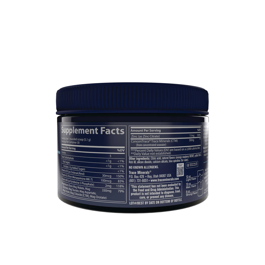 TM173 | Supplement Facts panel on a Trace Minerals supplement jar - Thumbnail