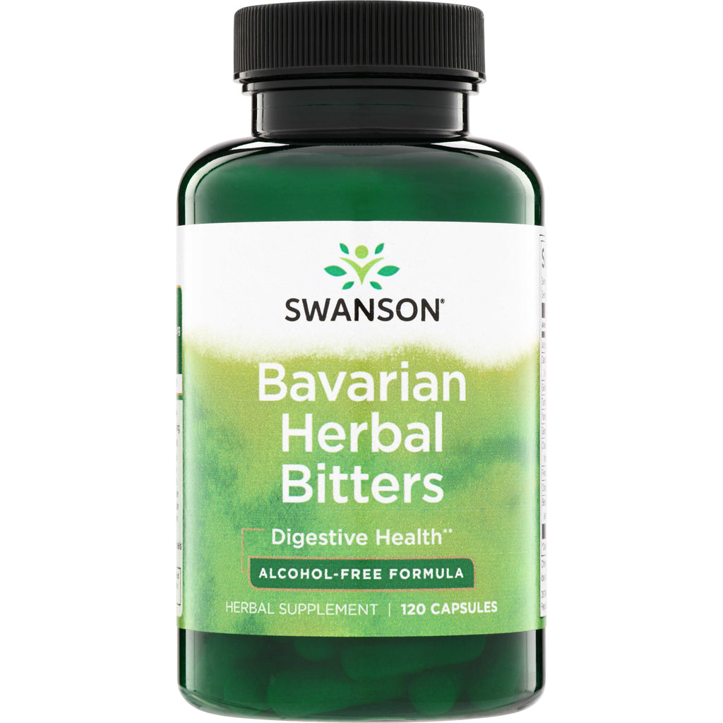 SWU1044 | Swanson Bavarian Herbal Bitters supplement bottle, Digestive Health, Alcohol-Free Formula, 120 capsules - Thumbnail