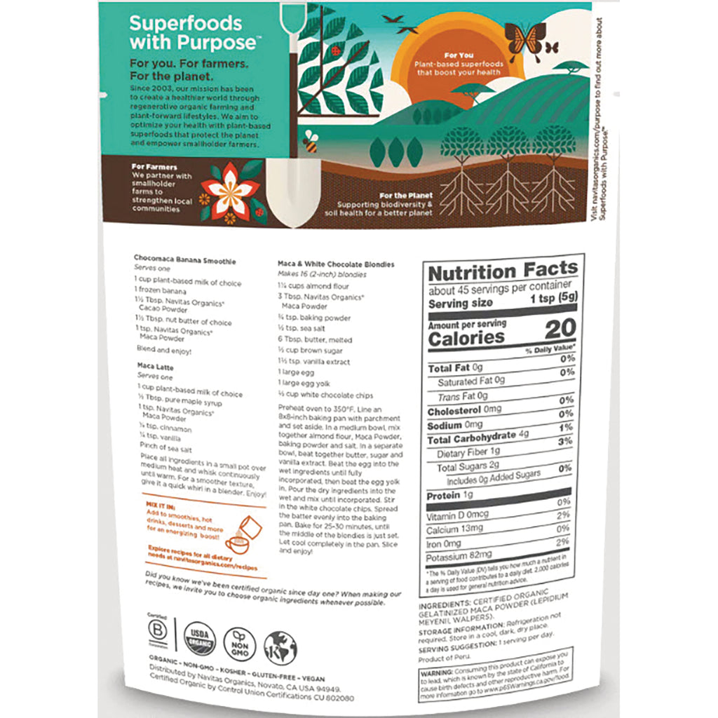 NAV051 | back panel showing nutrition facts, ingredient list and recipes - Thumbnail