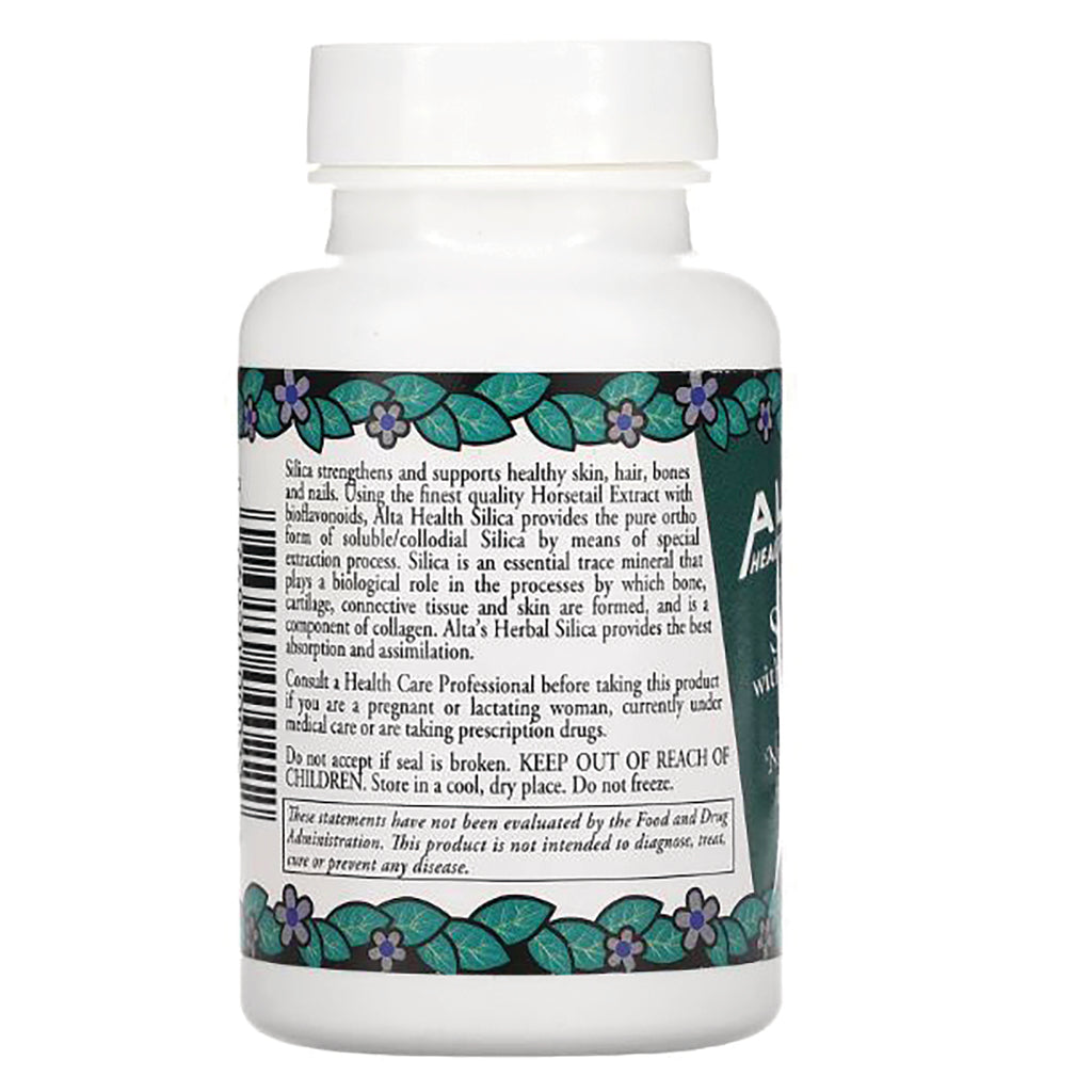 AH022 | Back label of white supplement bottle showing ingredient and warning text with green floral border - Thumbnail