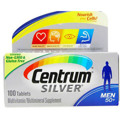 CEN018 | Centrum Silver multivitamin for men 50+ 100 tablets front packaging