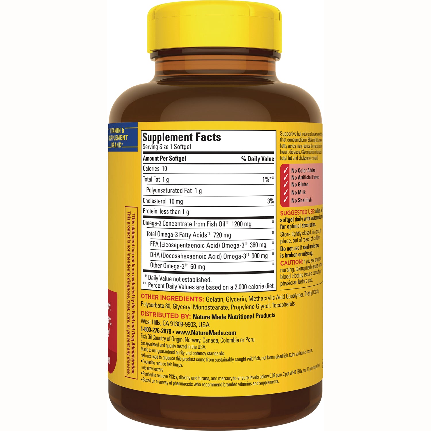 NTM171 | Back of brown supplement bottle showing Supplement Facts panel, ingredient list, and suggested use text